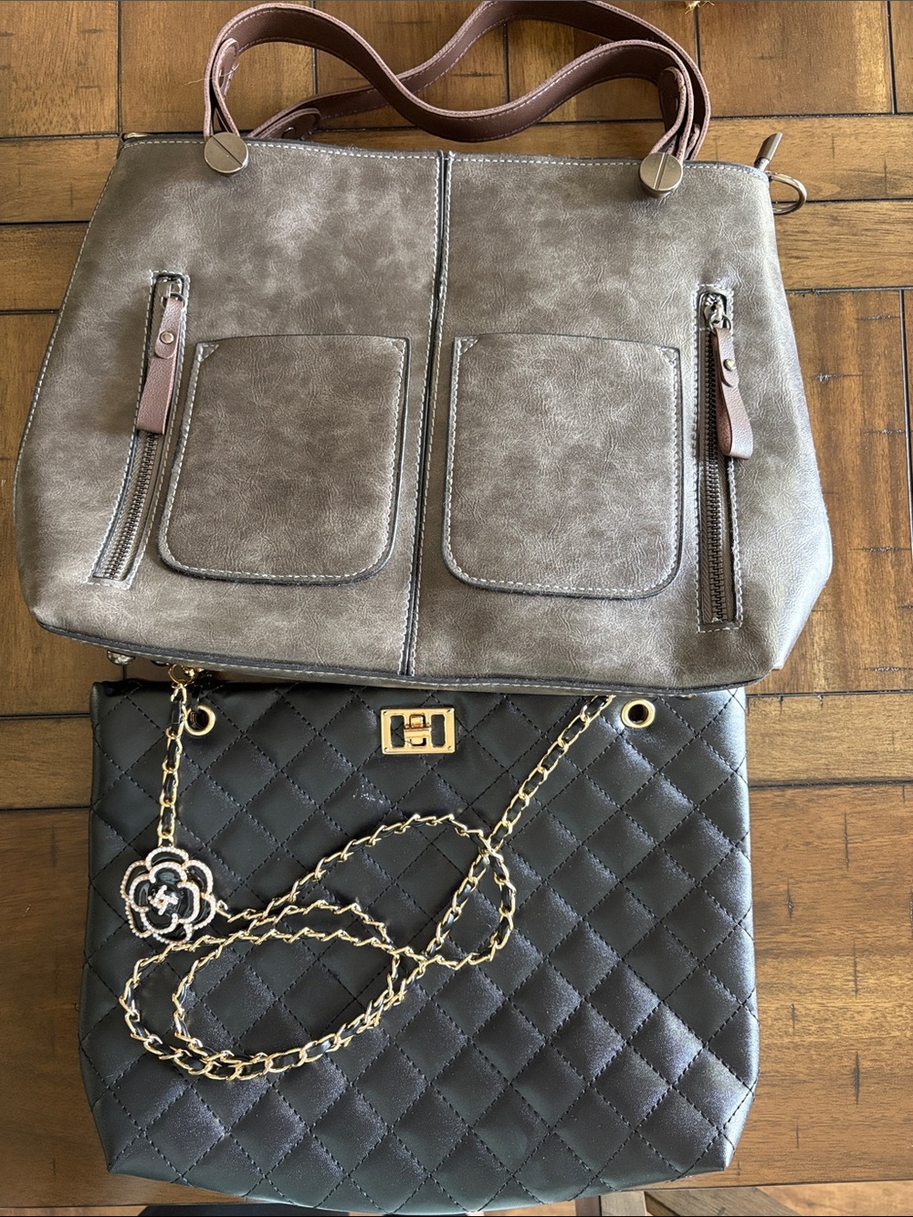 Brown & Black Purse Bag Set